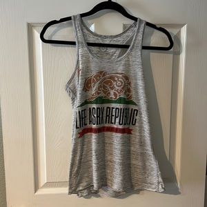 ASRX women’s flutter back racerback tank - CA themed